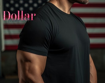 Mockup Sleeve Mens Tshirt Mockup Patriotic American Fourth of July Short Sleeve tshirt Mock ups Sleeve Mockup Mens Sleeve Black T Shirt