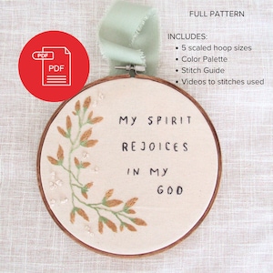 Hand Embroidery Pattern Full Pattern Christian Embroidery Wall Decor Botanical Wreath Home Decor Downloadable PDF