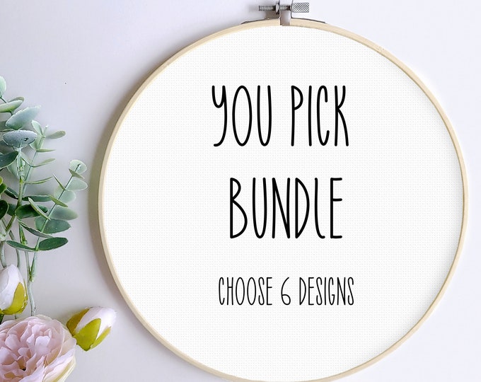 You Pick TEMPLATE ONLY Bundle Hand Embroidery Patterns, PDF, Home Decor Patterns, Farmhouse Downloadable, Set of 6, Autumn Decor, Minimalist