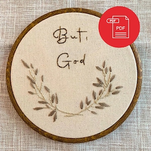 Hand Embroidery Pattern Full Pattern Christian Embroidery Wall Decor Botanical Wreath Home Decor Downloadable PDF Faith Spiritual