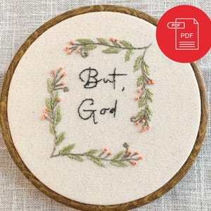 Hand Embroidery Pattern Full Pattern Christian Embroidery Wall Decor Botanical Wreath Home Decor Downloadable PDF Faith Spiritual