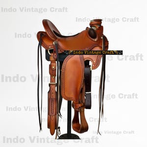 Wade Tree Western Ranch-zadel met A-vork | Bijpassende tuigset, maat (10-18 inch)
