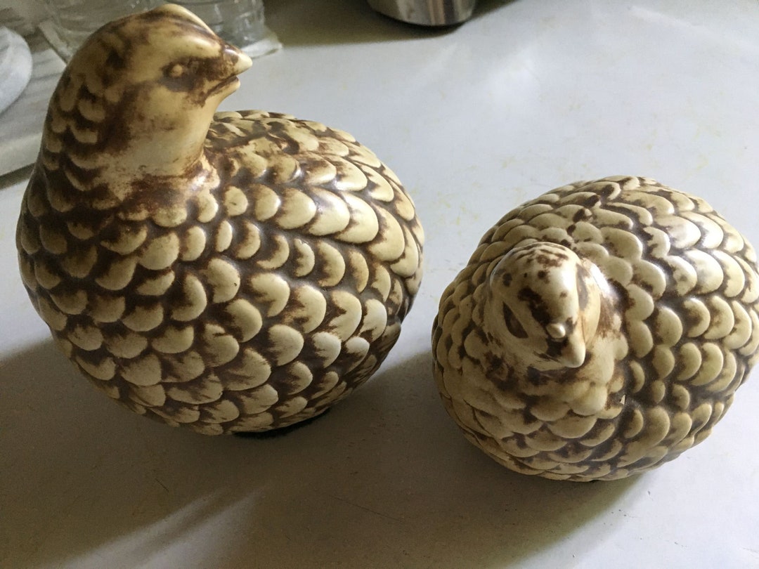 Vintage Pair of Quail Ceramic Figurines Etsy