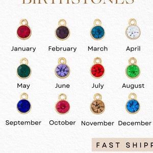 Birth Stone Necklace Personalized Jewelry Birthstone Necklace Charms Gold Silver Necklace Birthstone Family Jewelry Necklaces Silver Gold