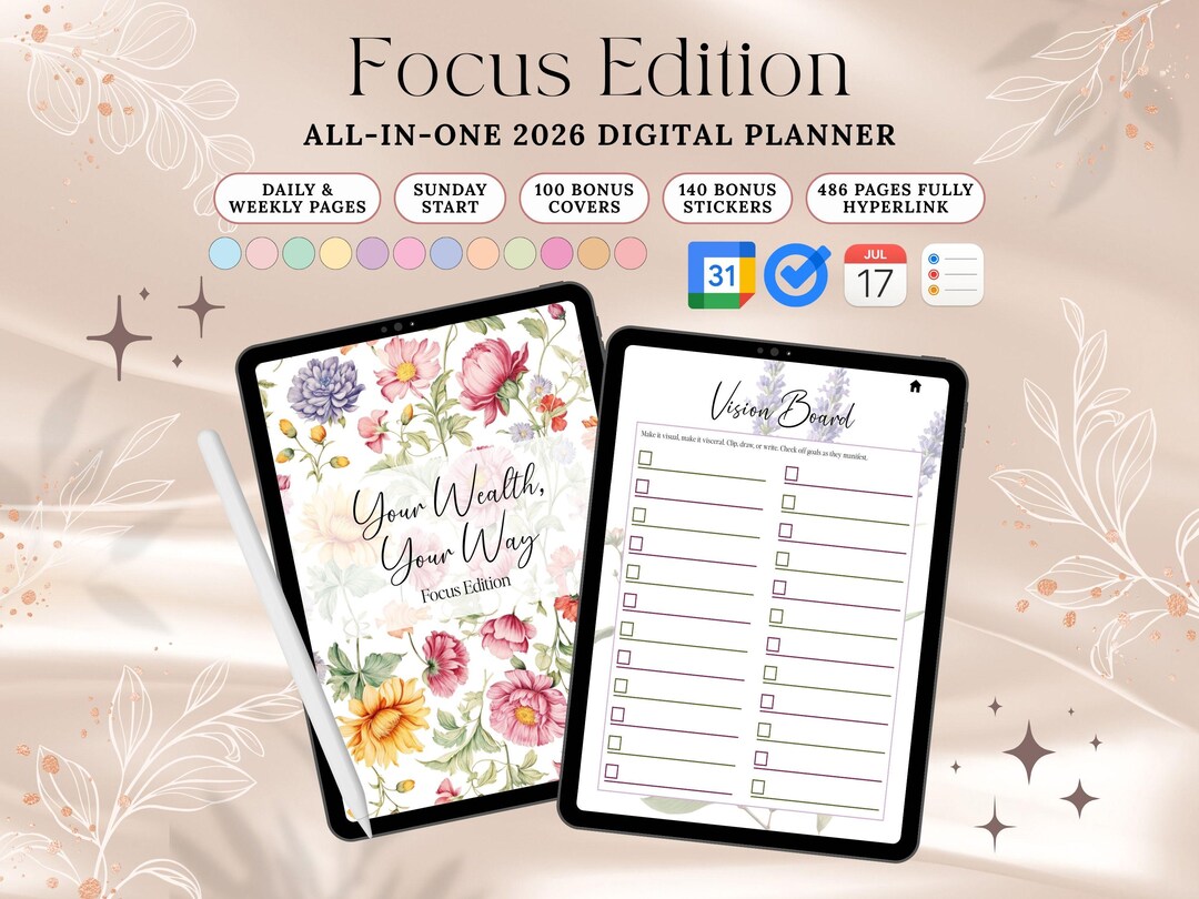 2026 ADHD Digital Planner, Focus Time Blocking, Hyperlinked Planner ...