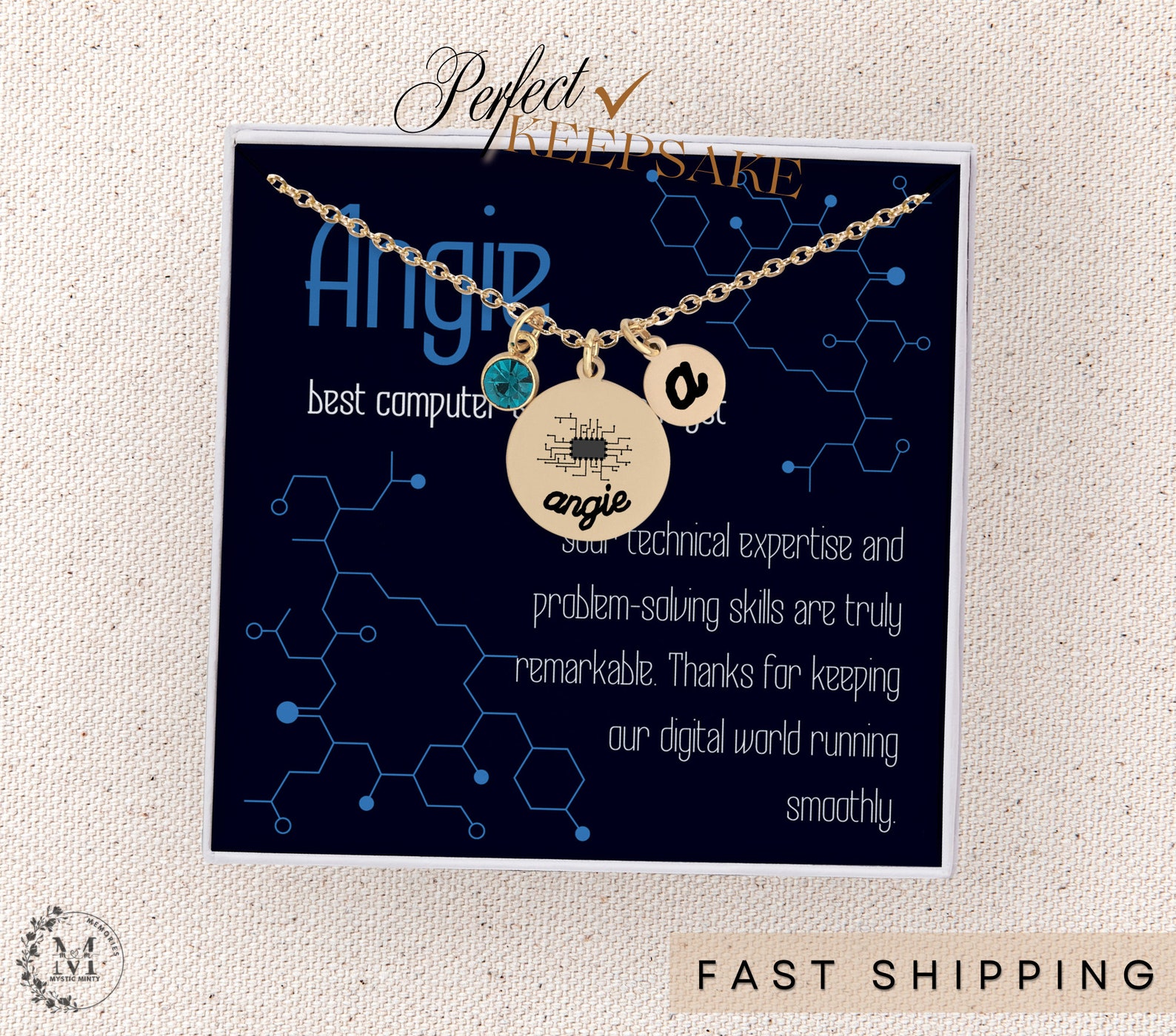 Custom Computer Jewelry Tech Necklace Gift for Her Student Gifts for ...