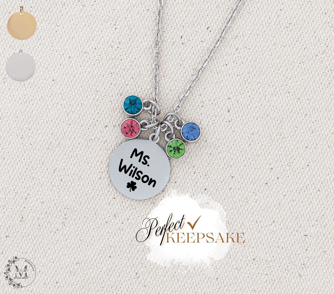 Kindergarten Teacher Personalized Necklace Gift Teacher Appreciation ...