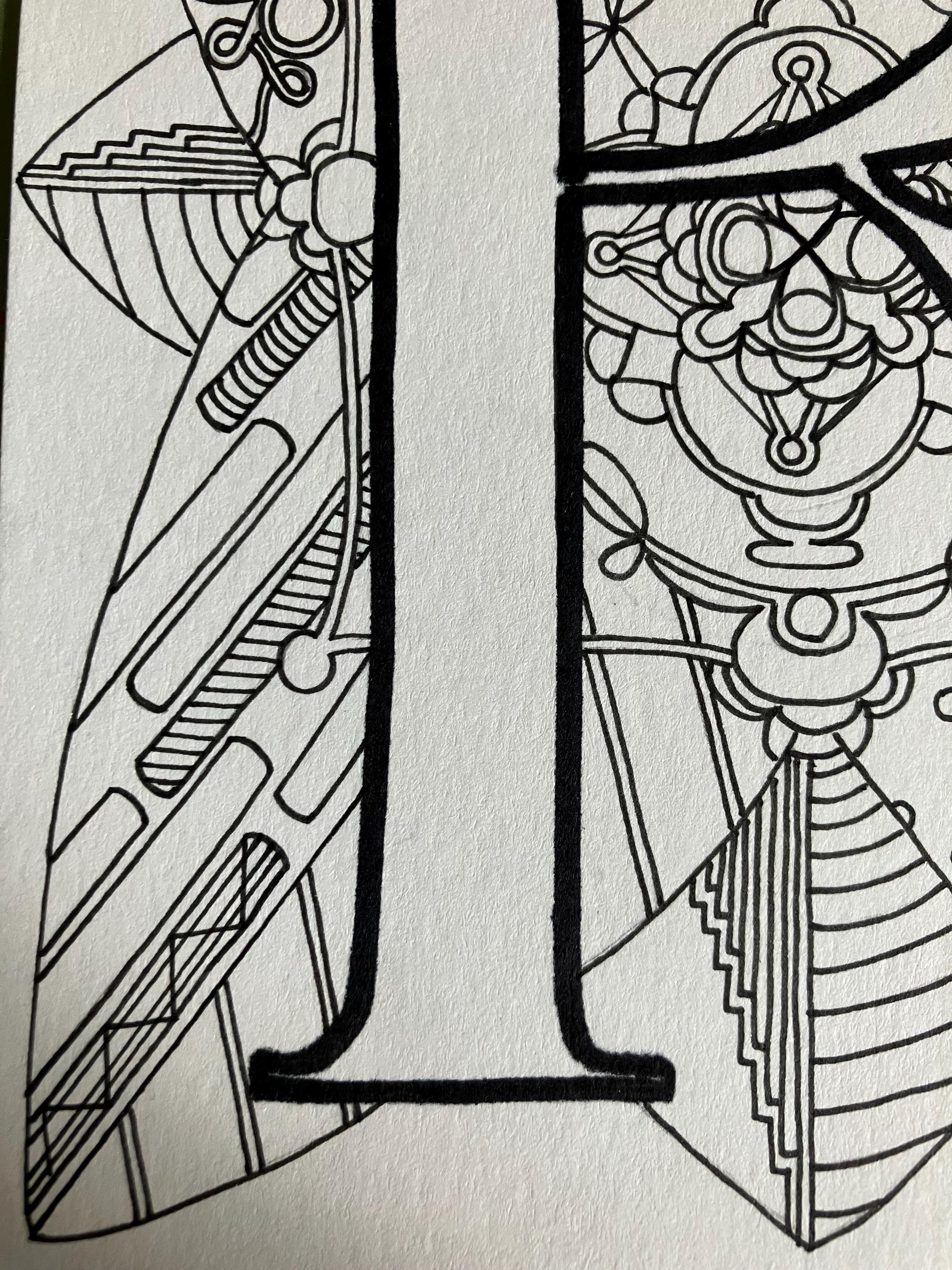 Inital R Coloring Page Abstract Adult Coloring Capital Letter R. Initial R Coloring Page ...