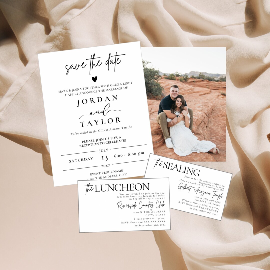 LDS Wedding Invitation Bundle - Etsy