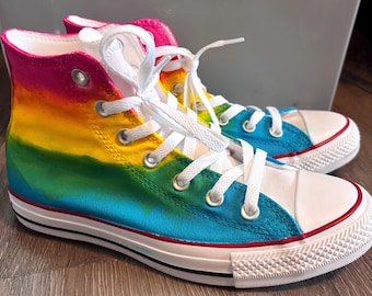 Rainbow Ombre High Tops(Hand painted)