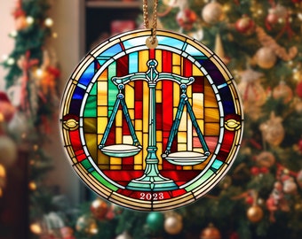 Scales of Justice 2023 Ornament, Lawyer Christmas Gift, Gift for a Lawyer, Law Student, Law School, Law Graduate, Bar Association, Law Gift