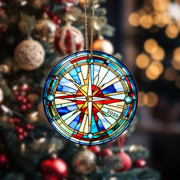 Compass 2023 Ornament, compass gift, compass Christmas, compass memento, adventure, travel, nomadic gift, gift for nomad, gift for traveler