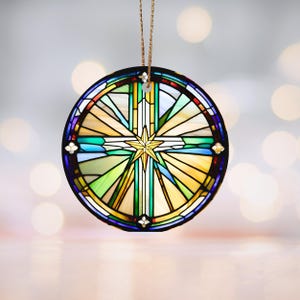 Star Ceramic Ornament, Holiday Gift Idea, Heirloom Keepsake, Stained Glass, Holiday Decor, Tree Decoration, Gift Exchange, Gift