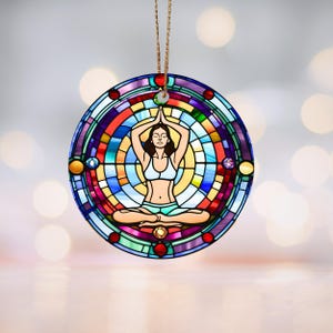 Yoga Ceramic Ornament, Yoga Gift, Yoga Ornament, Yoga Christmas, Yoga Decor, Wellness Holidays, Mindfulness Gift, Healing Gift, Namaste