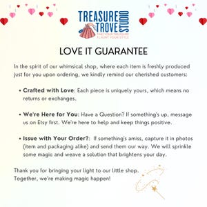 a poster with a message about love it guarantee
