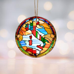 Italien Karte Buntglas-Motiv, Keramikverzierung, italienisches Dekor, Reise-Weihnachtsdekoration, Geographie-Liebhaber-Geschenk, Italien-Urlaubs-Andenken
