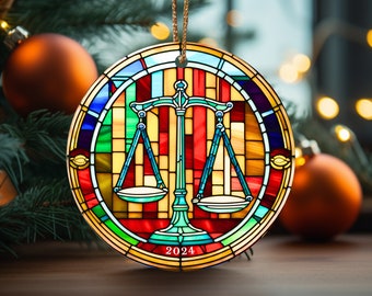 Scales of Justice 2024 Ornament, Lawyer Christmas Gift, Gift for a Lawyer, Law Student, Law School, Law Graduate, Bar Association, Law Gift