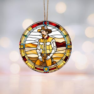 Cowboy Ceramic Ornament, Country Western Christmas, Cowboy Gift, Western Ornament, Cowboy Ornament, Heirloom Keepsake, Holiday Decor, Gift