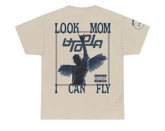 Graphic "Look Mom I Can Fly" Heavy Cotton Tee | Travis Scott Merchandise | Utopia Album Tee | Vintage T-Shirt