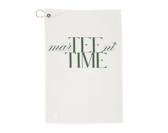 Martini Tee Time Golf Towel - Funny Golf Gift for Women - Cute Golf Accessories - Bachelorette Golf Gift - Preppy Golf Towel