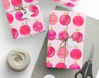 Pink Ornament Christmas Wrapping Paper