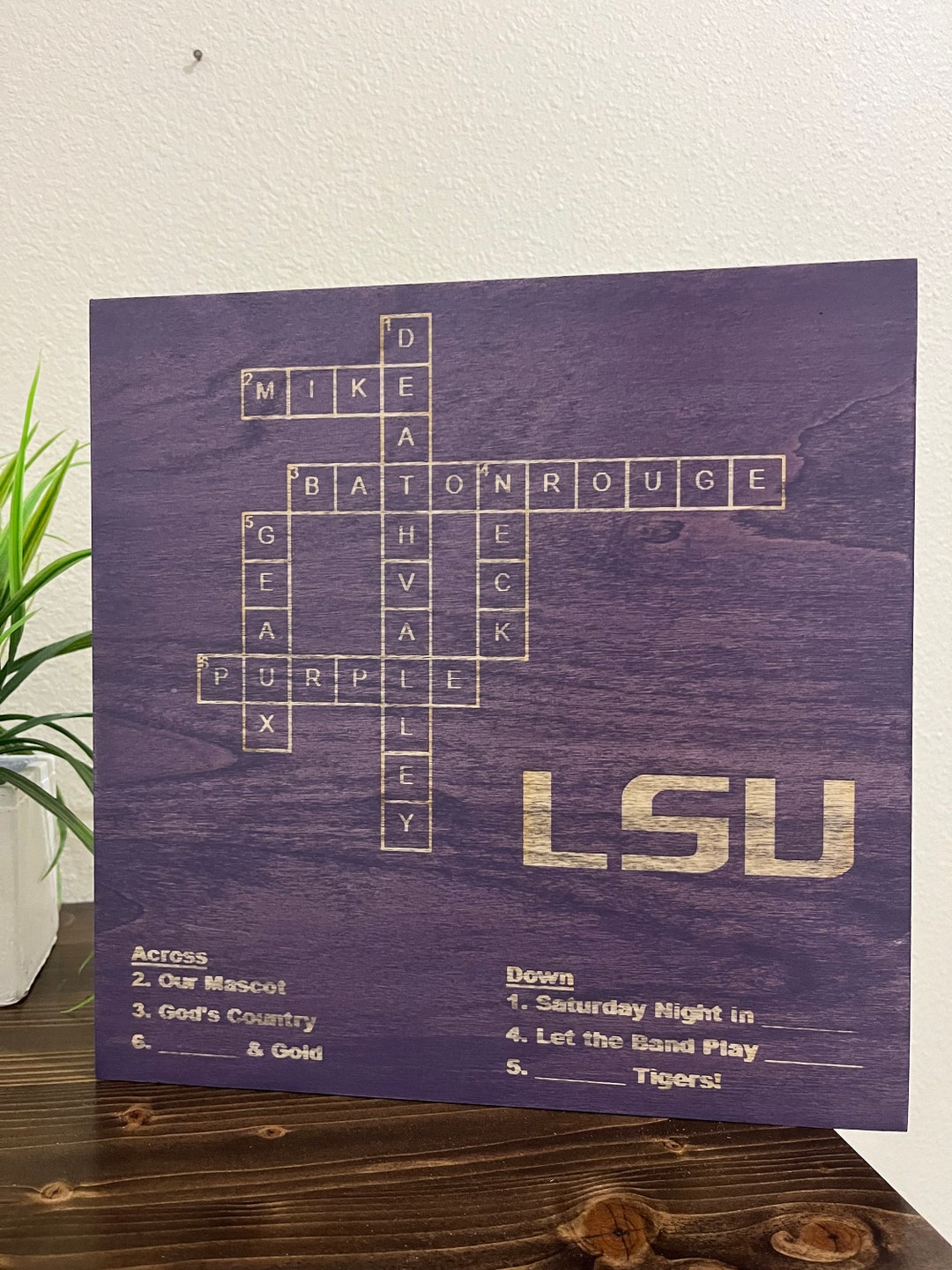 LSU Tigers Decoration, LSU Crossword Themed Picture for Wall Hanging ...