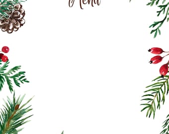 Christmas Menu Digital Download