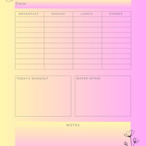 Daily tracker, digital download, printable, gradient