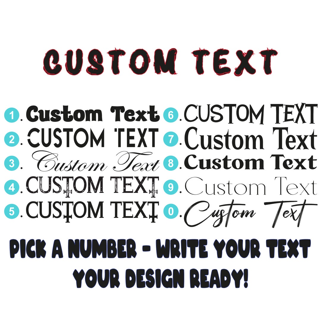 Custom Text PNG, Custom Design, Font PNG, Digital Download Png ...