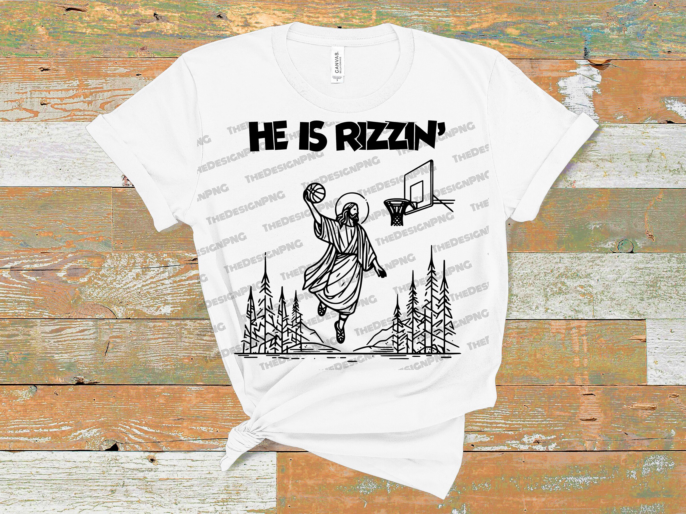 He is Rizzin PNG, Funny Easter SVG, Jesus Playing Basketball, He is ...