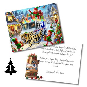 Paquetes de tarjetas postales de agradecimiento navideñas