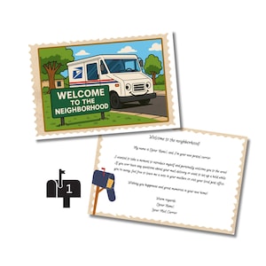 Tarjetas de bienvenida al vecindario (sobres incluidos)