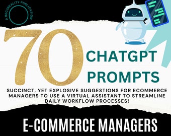 70 ideeën voor e-commercemanagers - Chatgpt-prompts
