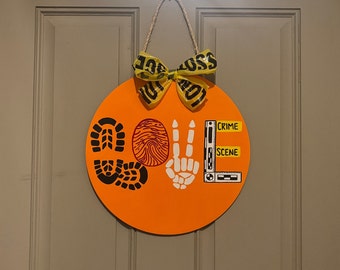 LOVE Crime Scene Door Hanger- Crime Scene- Crime Scene Door Hanger- Forensics- Crime Scene Gift- Forensics Gift- Unique Gift- CSI