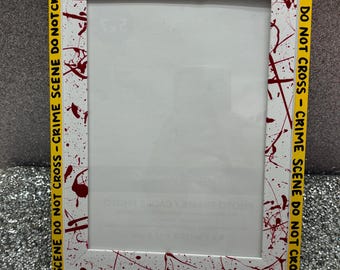 Crime Scene Tape/ Blood Spatter 8x10 Picture Frame- Crime Scene -Crime Scene Picture Frame -Crime Scene Gift- Unique Gift -Forensics Gift