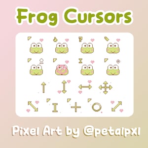 17 Frog Cursors for PC - Windows Only - Custom Mouse Cursors - Cute Pixel Art Cursor Pack - Kawaii Mouse Pointers - Animated Cursors for PC
