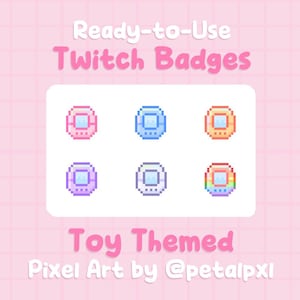 Retro Toy Themed Twitch Badges - Kawaii Pixel Art - Cute Sub Badges - Pixel Art Bit Badges for Twitch Streamers - Y2K Toy Discord Role Icons