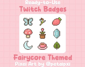 Fairycore Twitch Badges - Cute Bit Badge - Ready to Use - Kawaii Pixel Art Badges - Premade Discord Role Icons - Cottagecore Pixel Sub Badge