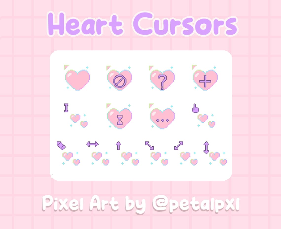 14 Cute Animated Mouse Cursors (windows Only) - Pink Heart Cursor Pack ...
