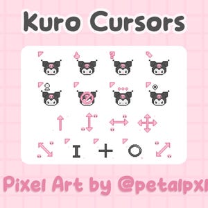 17 Kuro Cursors for PC - Windows Only - Cute Mouse Pointers - Kawaii Pixel Art Cursor Pack - Windows PC Cursors - Custom Mouse Cursors