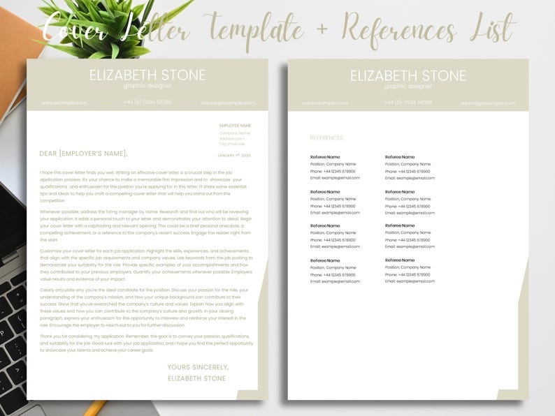 Modern Cv/resume Template + Cover Letter and References List in A4 Word ...