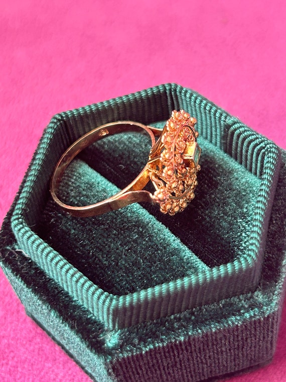 18k Solid Yellow Gold Antique Emerald Indian Fili… - image 2