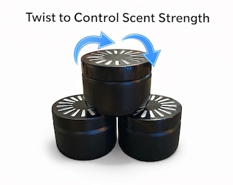 Adjustable Scent Tin – Refillable Car Air Freshener Container (2.7" Diameter)