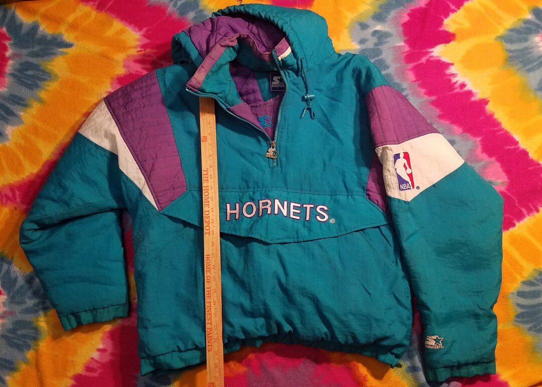 Charlotte Nice NBA Vintage Starter Pullover 90s Jacket Winter Coat Clean Basketball Etsy
