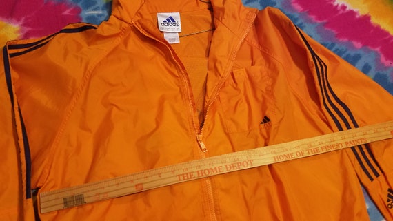 Adidas Mens Large Vintage Windbreaker Orange Ligh… - image 3