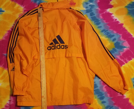 Adidas Mens Large Vintage Windbreaker Orange Ligh… - image 2