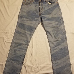 Nice Vintage Levi&#39;s 501 Button Your fly 34 x 34 Stripe Mens Pants Whitewash