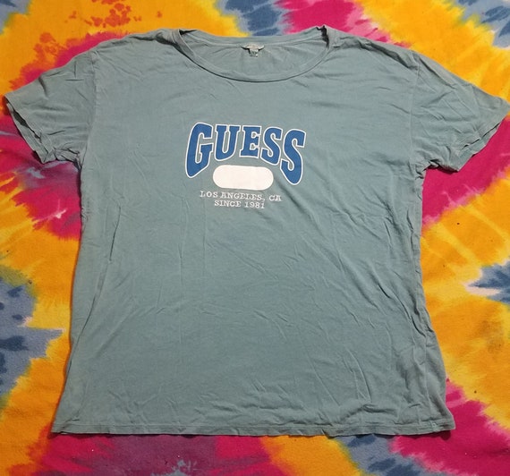 Guess Blue Green T Shirt Vintage Clean 1981 L Etsy Canada