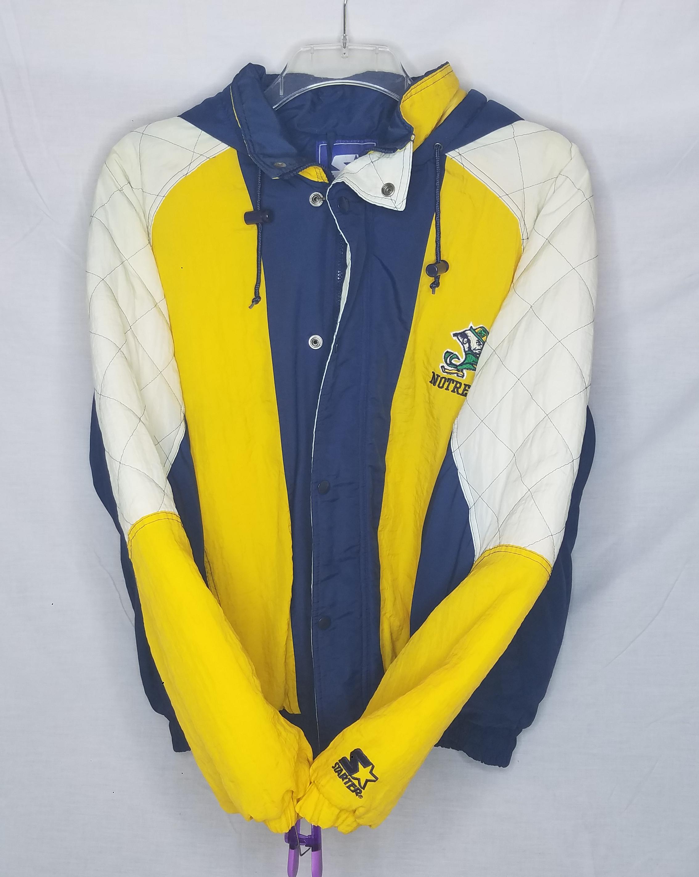 Notre Dame Fighting Irish Starter Jacket NFL Vintage Mens L Full 