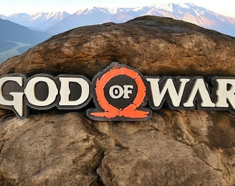 3D gedruckter God Of War Spiel Logo Ständer | Regalaufsteller | Ultimatives 3D-gedrucktes Sammlerstück | Kratos